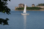 Just a five minute walk takes you to this beautiful spot, the Niagara River meeting Lake Ontario,